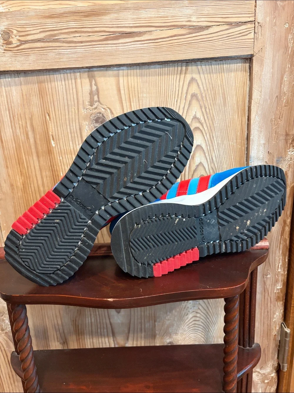adidas Blue and Red Retro Trainer Sneakers